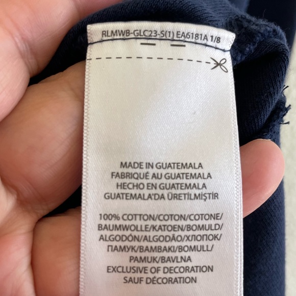 💖SOLD💖 Polo Ralph Lauren Boys Long Sleeve Top Size XL 18 - 20 Blue with Zipper - Picture 4 of 6